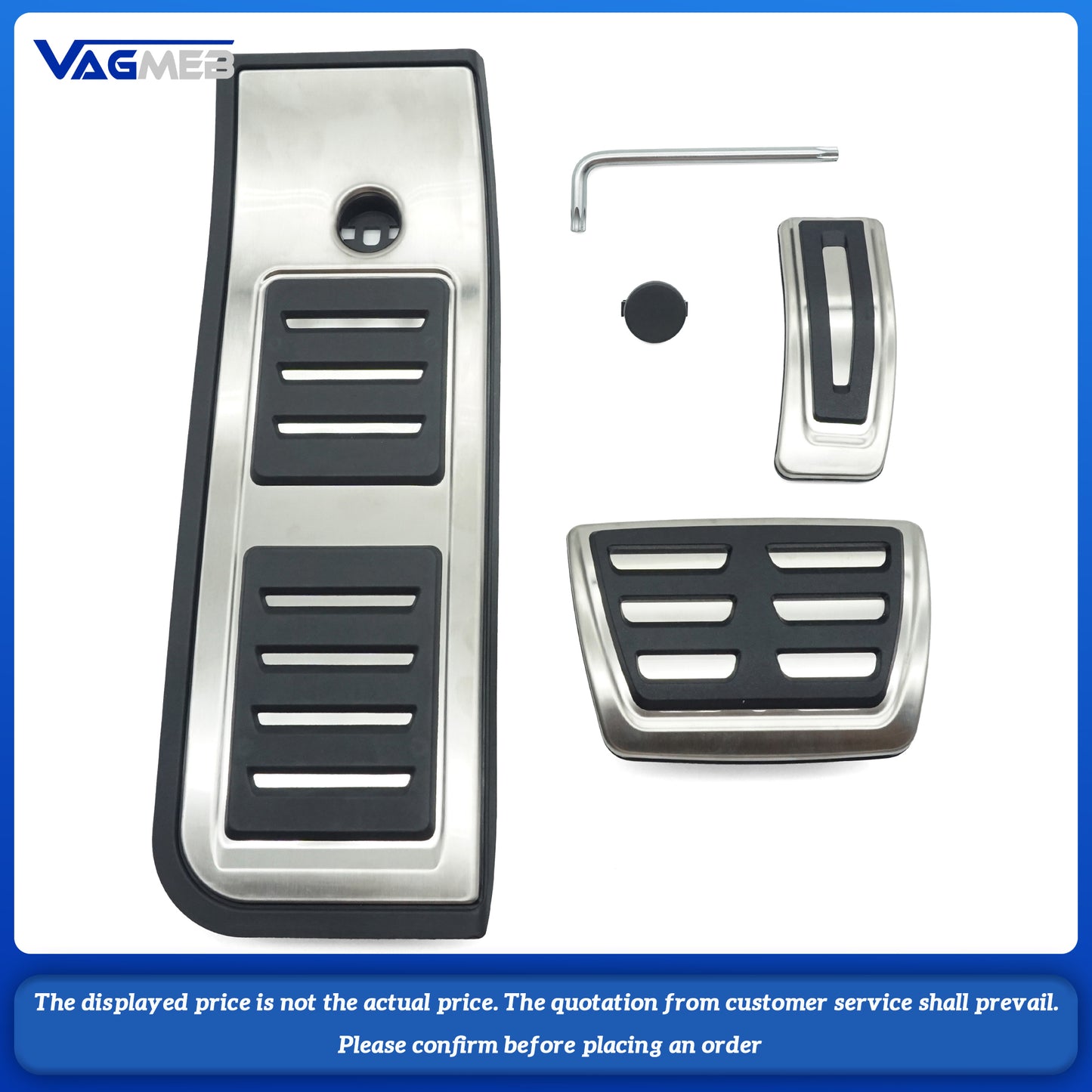 For Audi Q5 FY A6C8 LHD No Drilling AT Car Accelerator Fuel Gas Brake Foot Footrest Dead Pedal Pad Kit Set