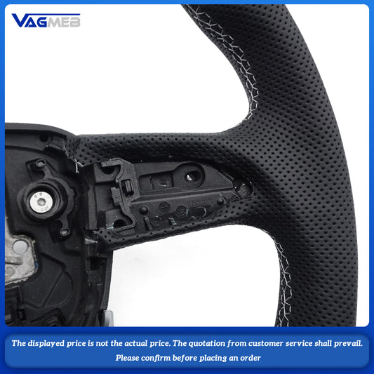 For Audi RS Logo Q3 Q5 Q7 Q8 Q3L Q5L RSQ3 RSQ5 RSQ7 custom alcantara half perforated leather steeringwheel with heating function