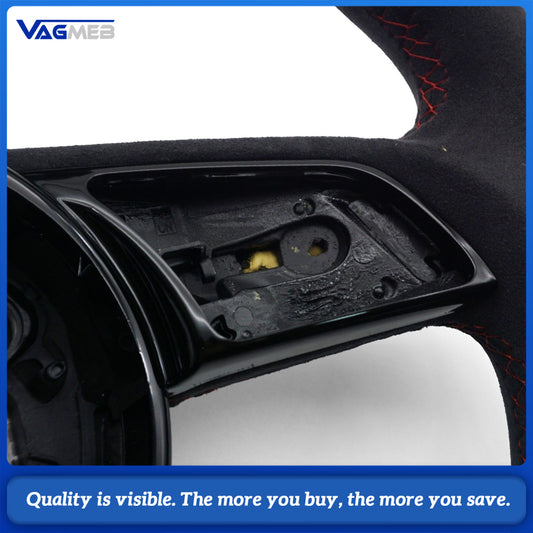 For Audi A4 B9 Full Suede Leather Flat Bottomed Sports Steering Wheel