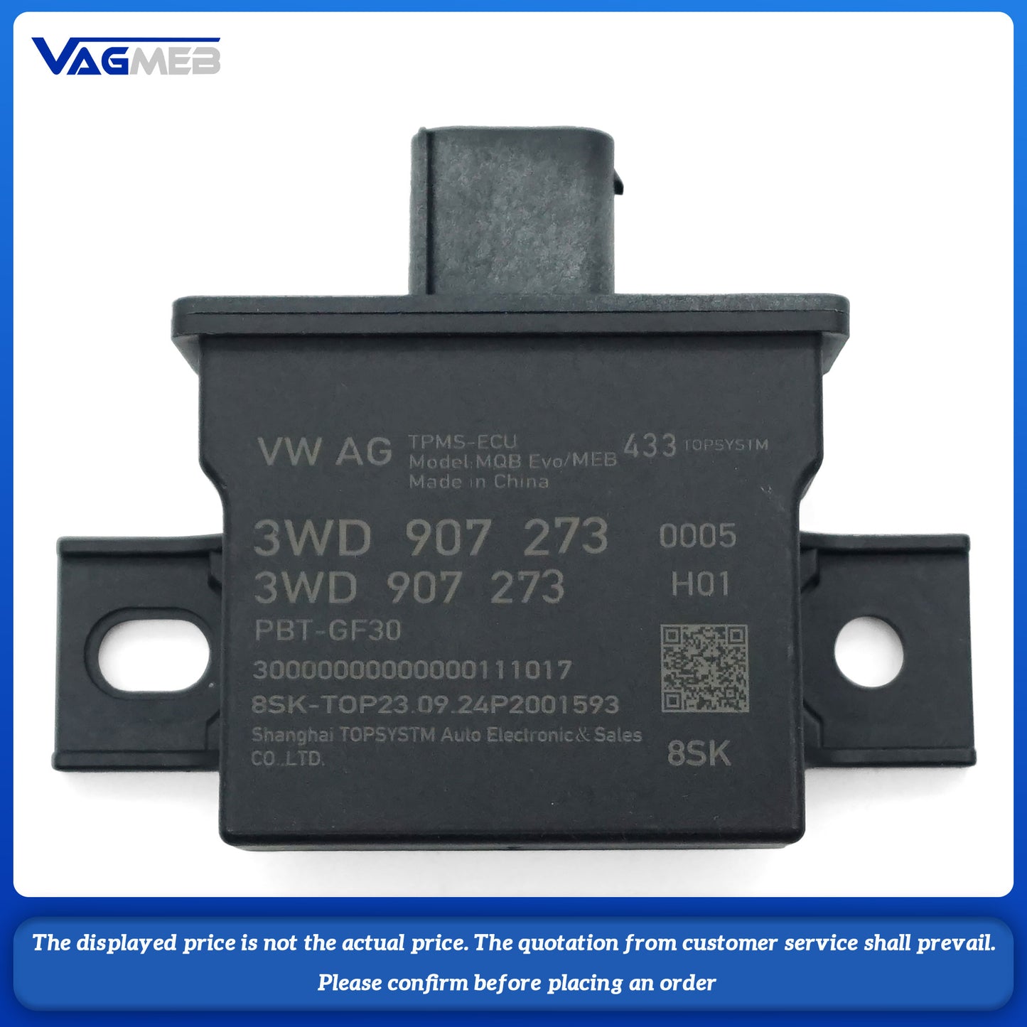 For VW MEB platform ID3 ID4 ID6 second-generation tire pressure module monitoring 30D 907 251 3WD 907 273