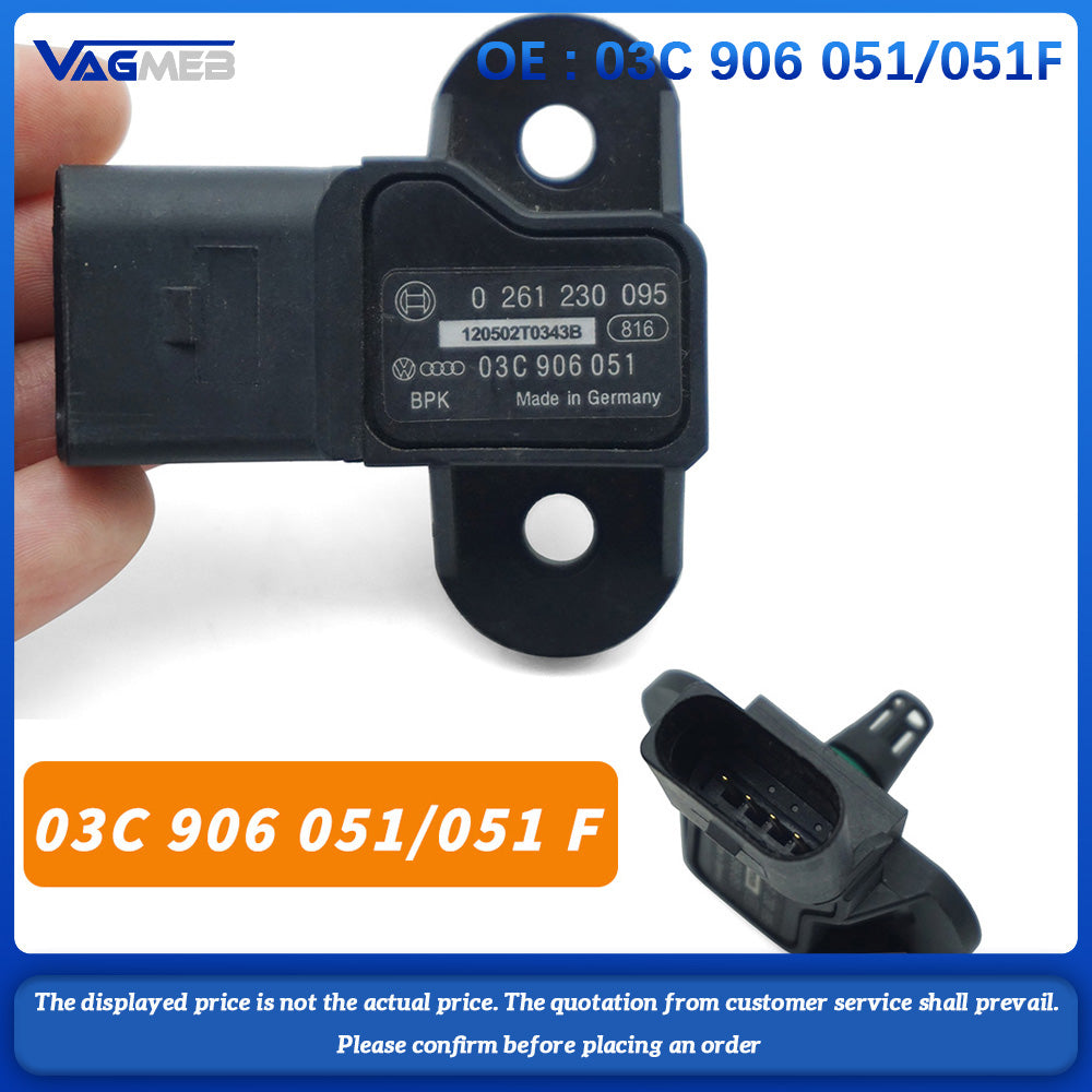 MAP Pressure Sensor 03C 906 051 051F For VW Eos Polo Jetta Golf Passat Bora Touran Audi A3 A4 A6 Q5 Skoda Seat 03C906051 0261230095