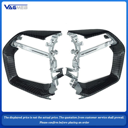 For Audi A8 A pair of carbon fiber steering wheel button frames