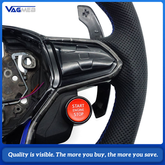For VW Golf 8 MK8 Forged carbon fiber half-hole belt with R8 key assembly and heating function