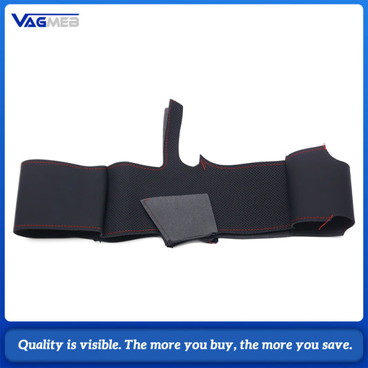 Car Steering Wheel Perforated Leather Cover Skin Kit Replacement Refit Leather For Audi A6 C8