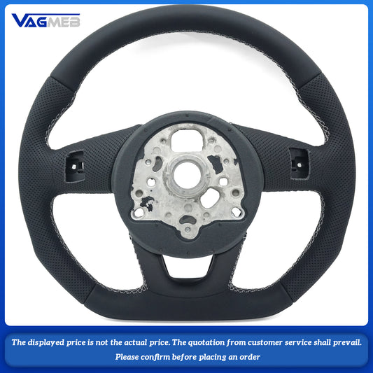 For Audi RS3 RS4 RS5 A3 A4 B9 A5 S3 S4 S5 2017-2021 Fully Perforated Leather Steering Wheel