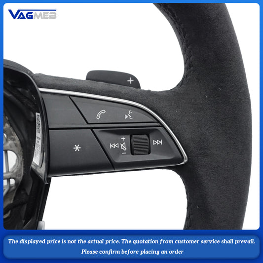 For Audi Q3 Alcantara Punched Leather SRS Logo Steering Wheel With Paddles Assembly
