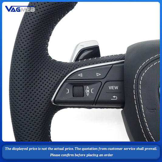 For Audi S Logo Q5 with half-hole white trim, keyless controls, paddle shifters and heated steering wheel