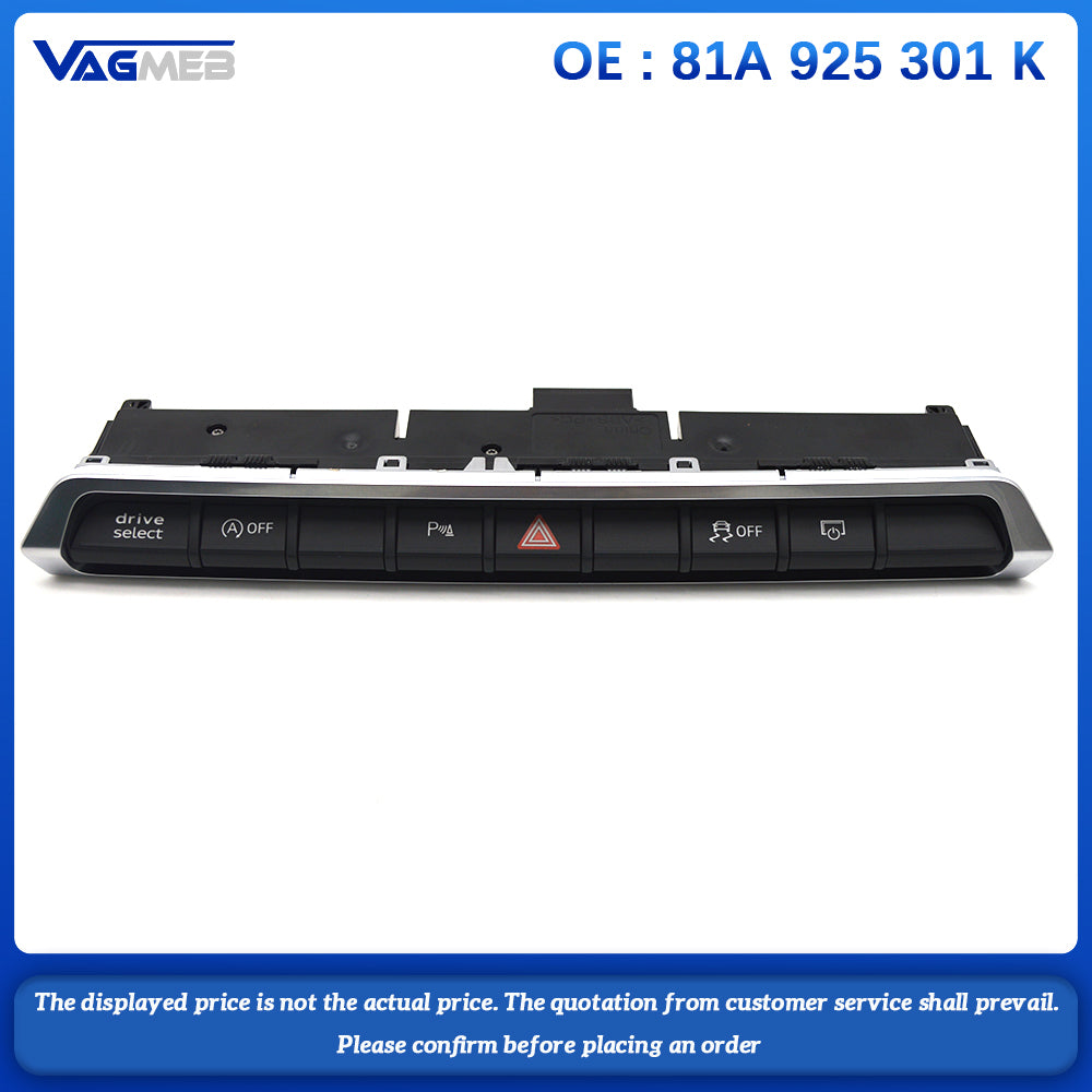 For Audi Q2 2017-2025 Car Multi Control Switch Driveselect Parking Switch Dual Flash Hazard Button 81A 925 301 K