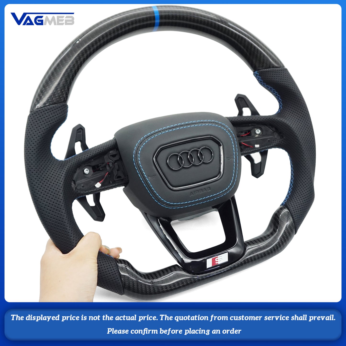 Carbon Fiber Steering Wheel for Audi Q3 Q5 Q7 Q8 Q5L Q7L RSQ7 QSQ5 RSQ8 RSQ3 SQ5 S3 S4 S5 S6 S7 S8 A3 A4 A6 A5 A7 Steering Wheel