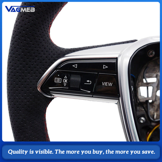 For Audi ABT logo A6 C7 C8 A7 A8 S6 S7 S8 RS6 RS7 RS8 Contain button paddle multi-functions and heating punch steering wheel