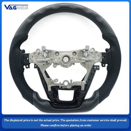 For Toyota Hilux Matte carbon fiber semi-perforated black wire steering wheel
