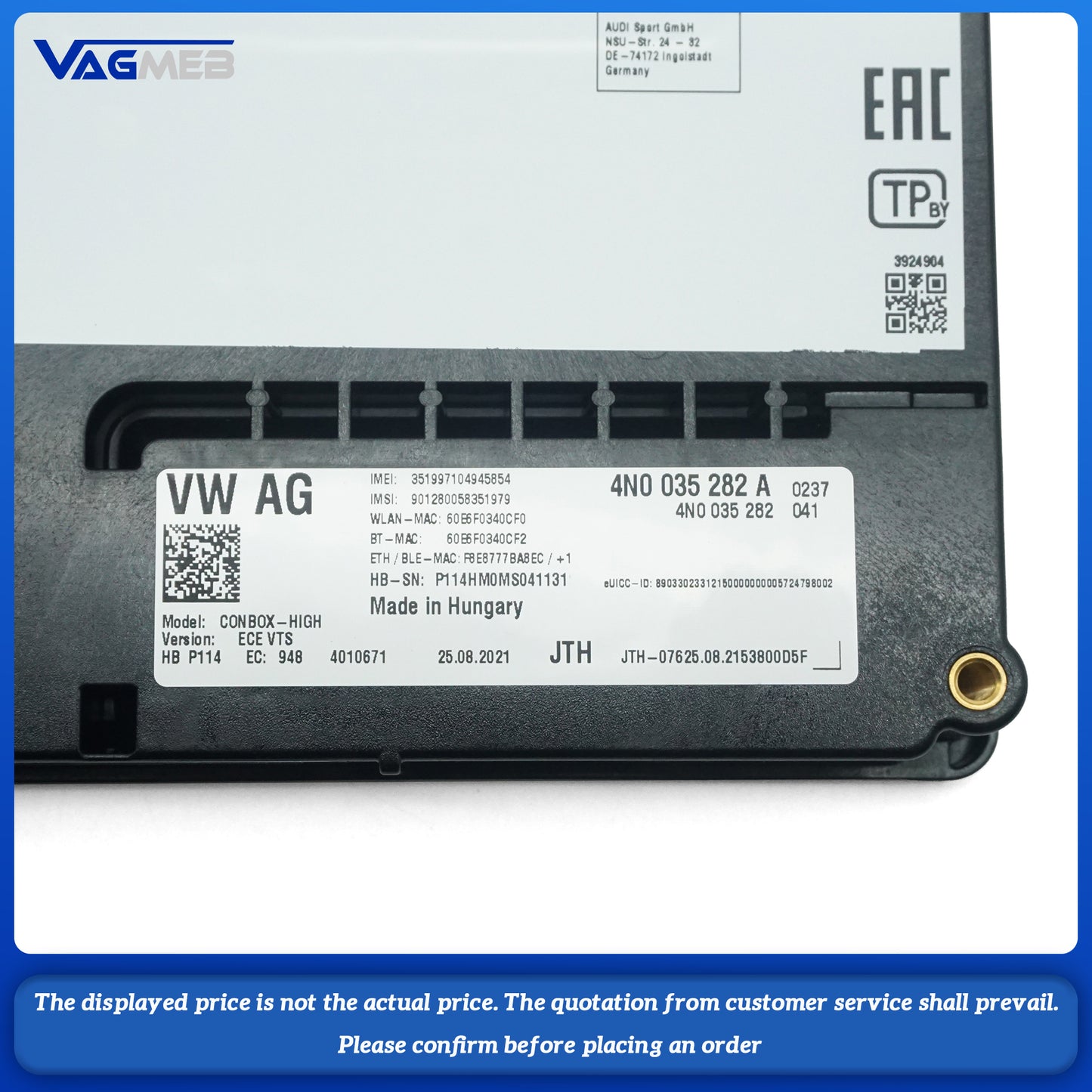 For Audi Q7 Q8 A6 A7 Communication Module Computer Emergency Call Module Unit Control Unit 4N0 035 282 A