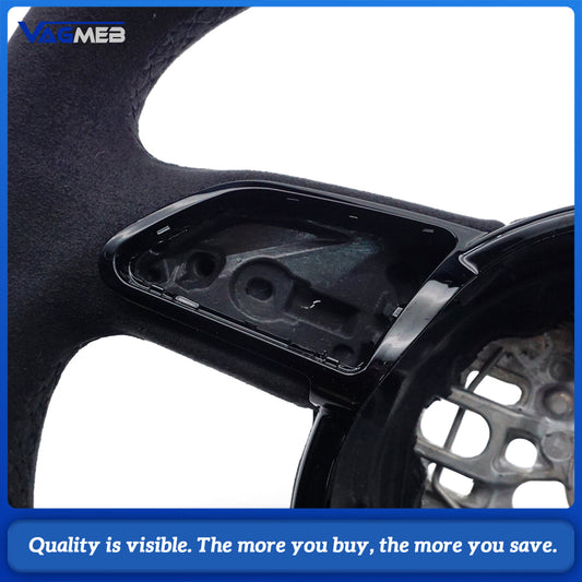 RS Steering Wheel Half Alcantara No Buttons - For Audi A6 C7 A7 S6 RS6