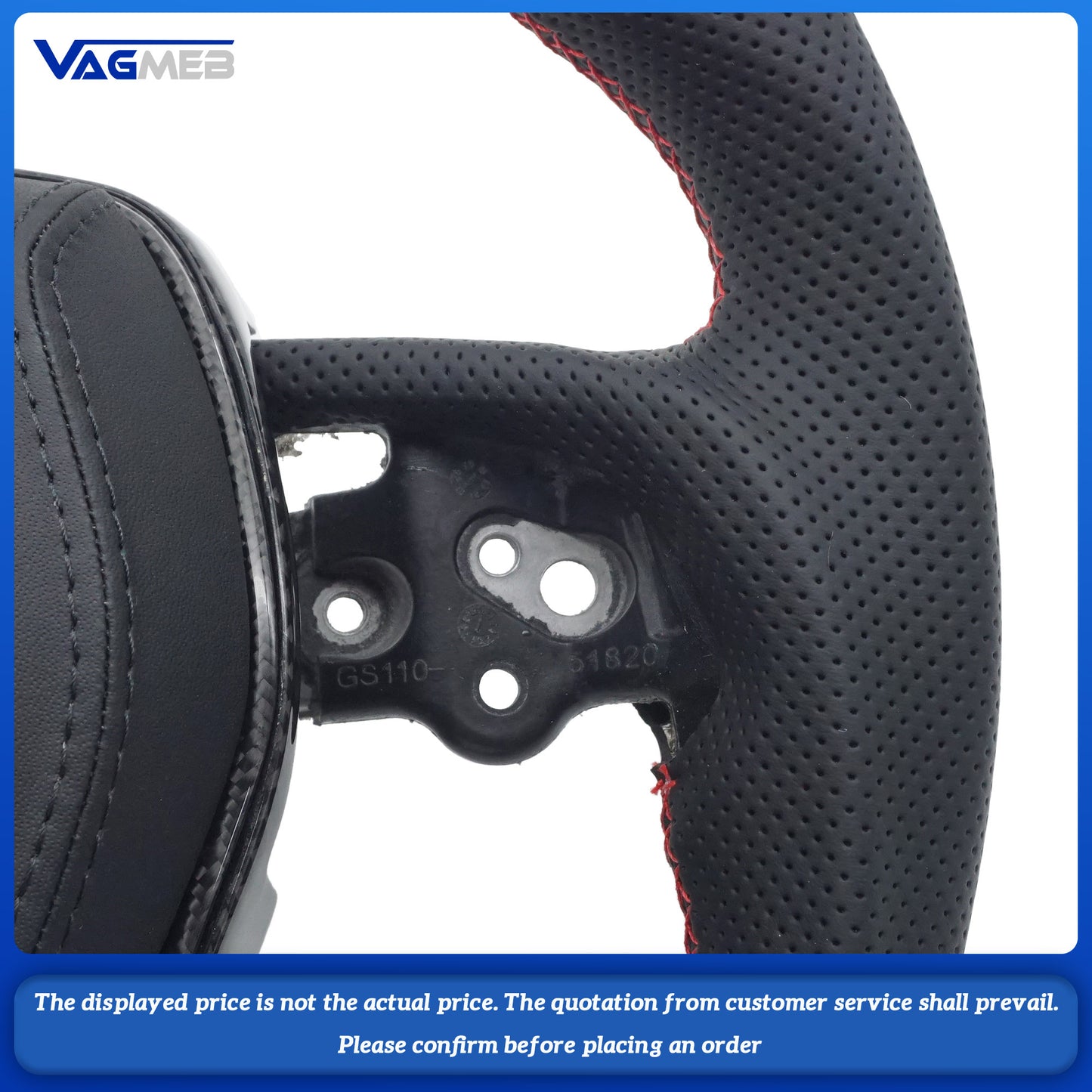 For Toyota Corolla half-hole red line carbon fiber steering wheel