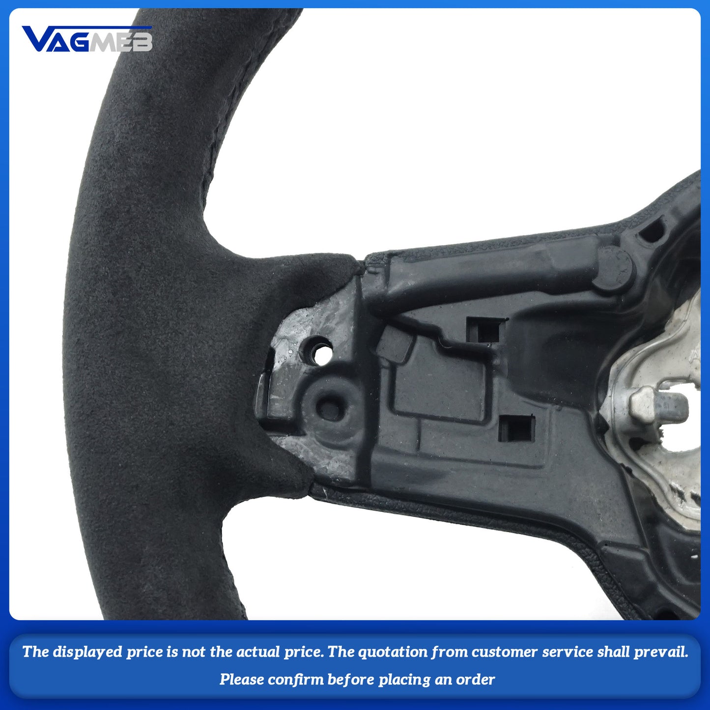 The Steering Wheel is suitable for VW Golf 7 MK7 GTI Rline GTE, with all-fur black line and red centering mark