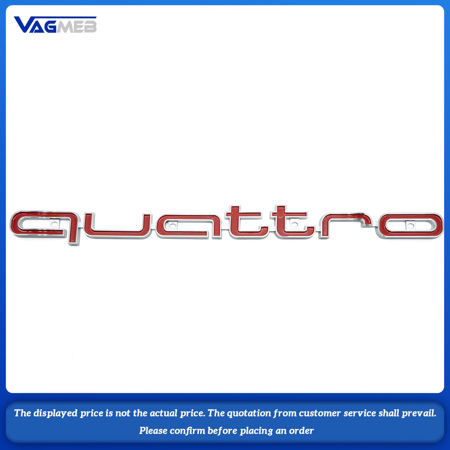 ABS Car Exterior Front Grille Emblem For Audi Quattro Logo A3 A4 A5 A6 A6L A7 A8 Q3 Q5 Q7 S3 S4 S5 RS3 RS4 RS6 Badge Accessories