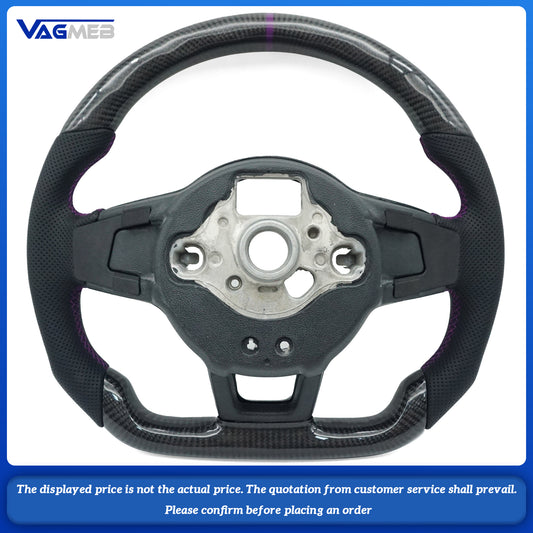 For VW Golf MK 6 7 7.5 GTI GTD GTE R Polo Customm carbon fiber RLine sports steering wheel half leather Alcantara Multi-color