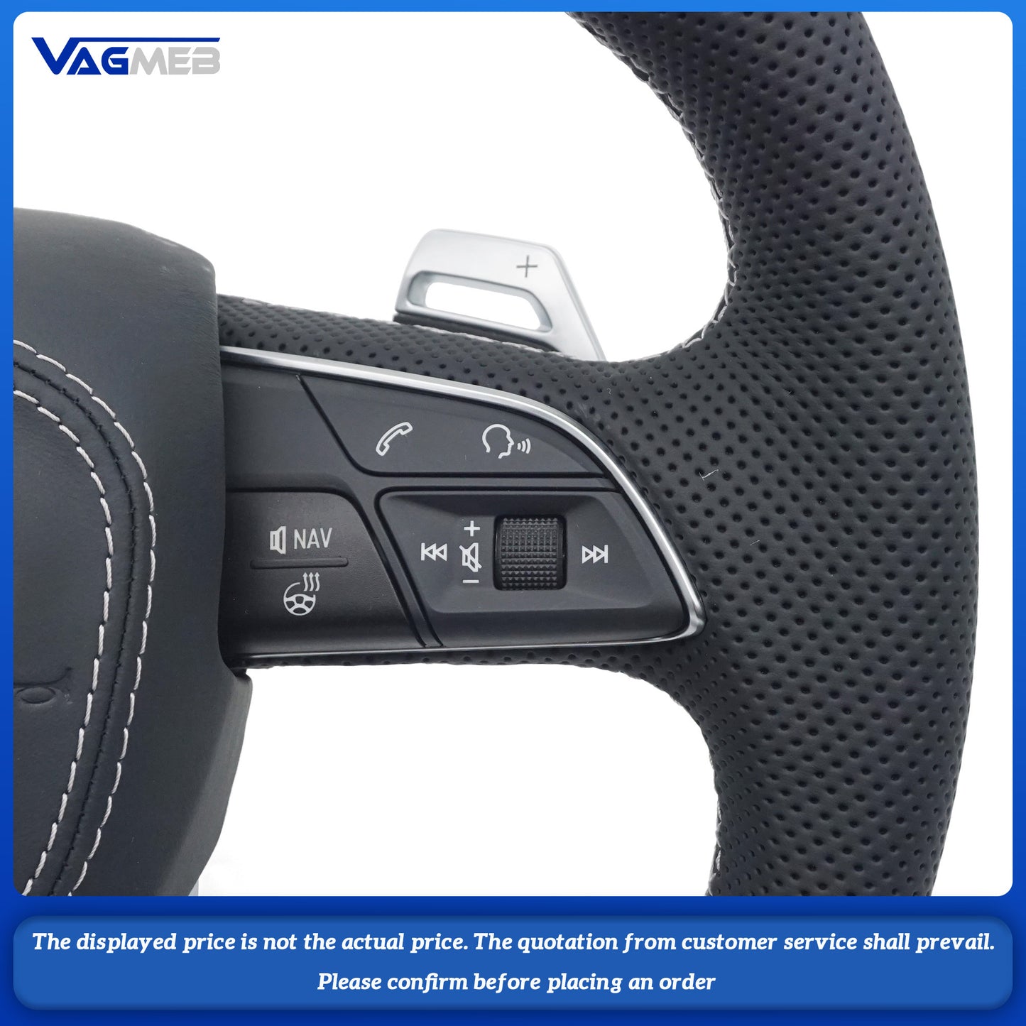 For Audi S Logo Q5 FY - White trim with heated steering wheel