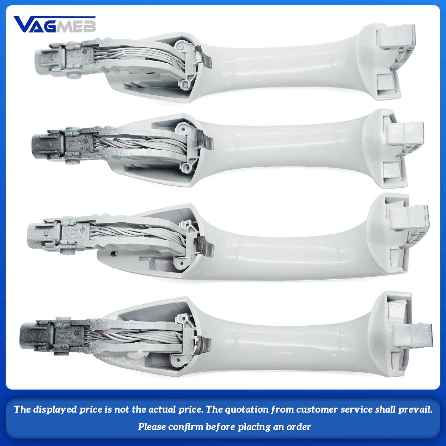 For VW Golf MK7 Inductor handle without electroplating, with white lighting strip