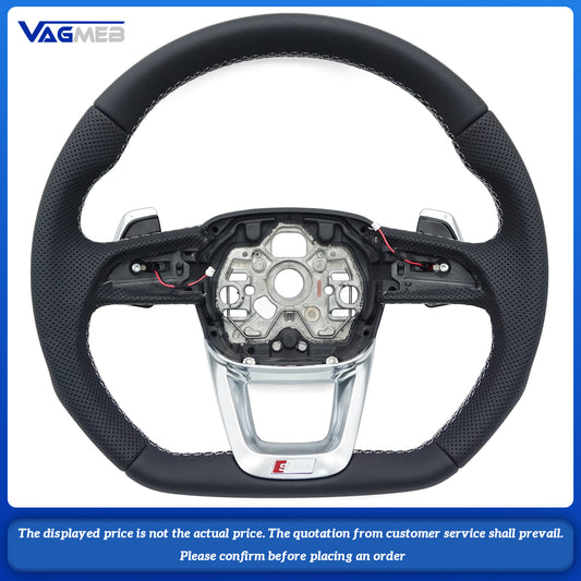 For Audi Sline LOGO Q3 F3, semi-perforated steering wheel without buttons and with paddles