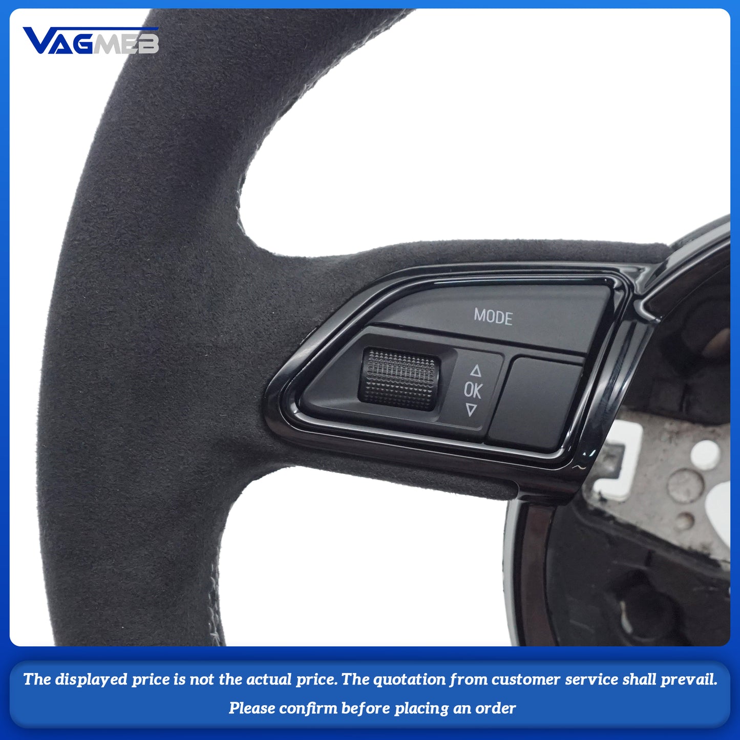 Volante de fibra de carbono alcantara de cuero personalizado para Audi A4 B8 S-LINE logo