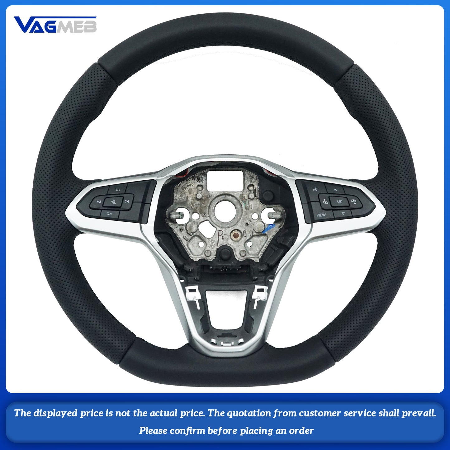 Leather Steering Wheel Multifunction Perforated VW T6.1 Multivan Bus Multifunction Steering Wheel