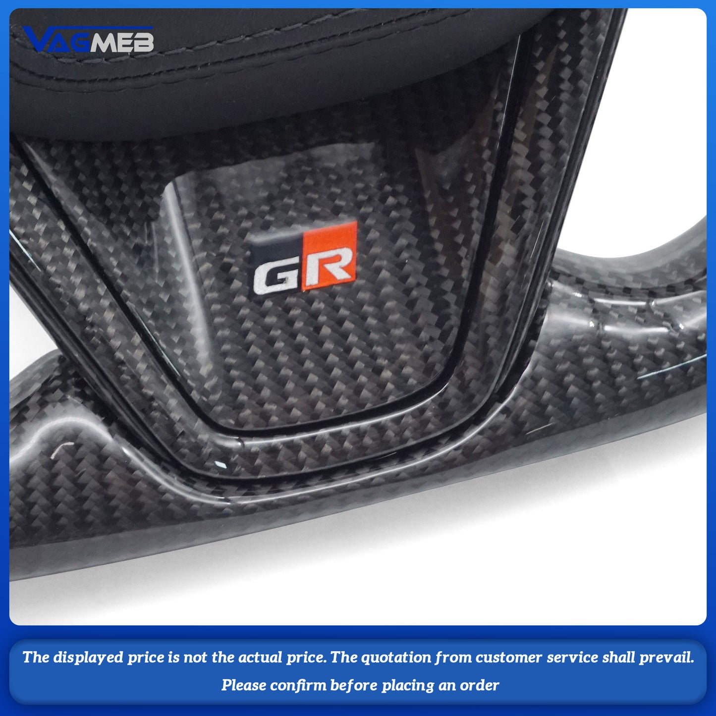 For Toyota Corolla half-hole red line carbon fiber steering wheel