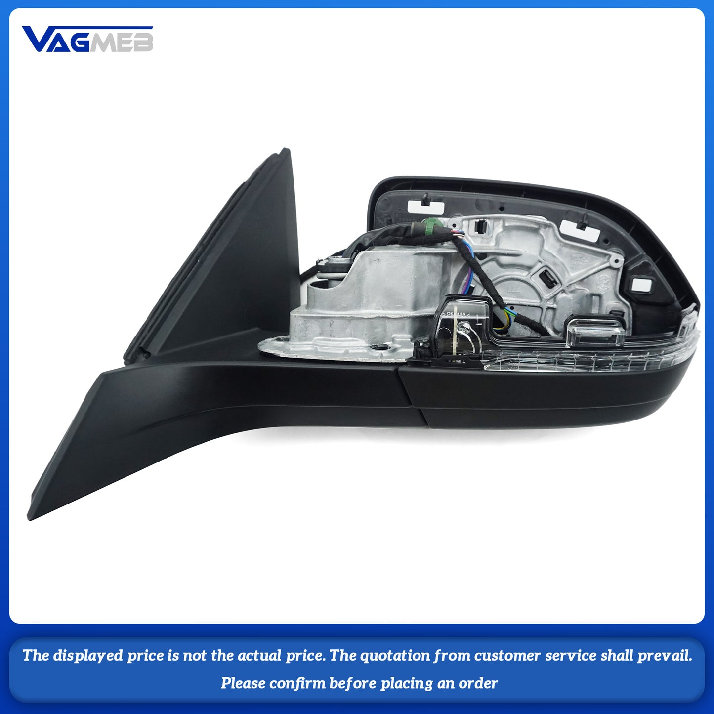 For the 2017 VW Atlas electrically folding rearview mirror half assembly