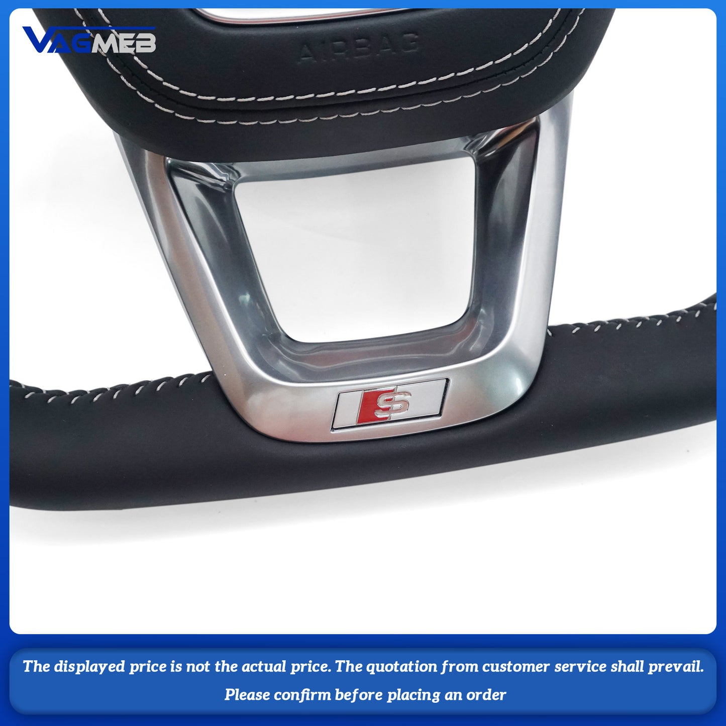 For Audi S Logo Q5 with half-hole white trim, keyless controls, paddle shifters and heated steering wheel