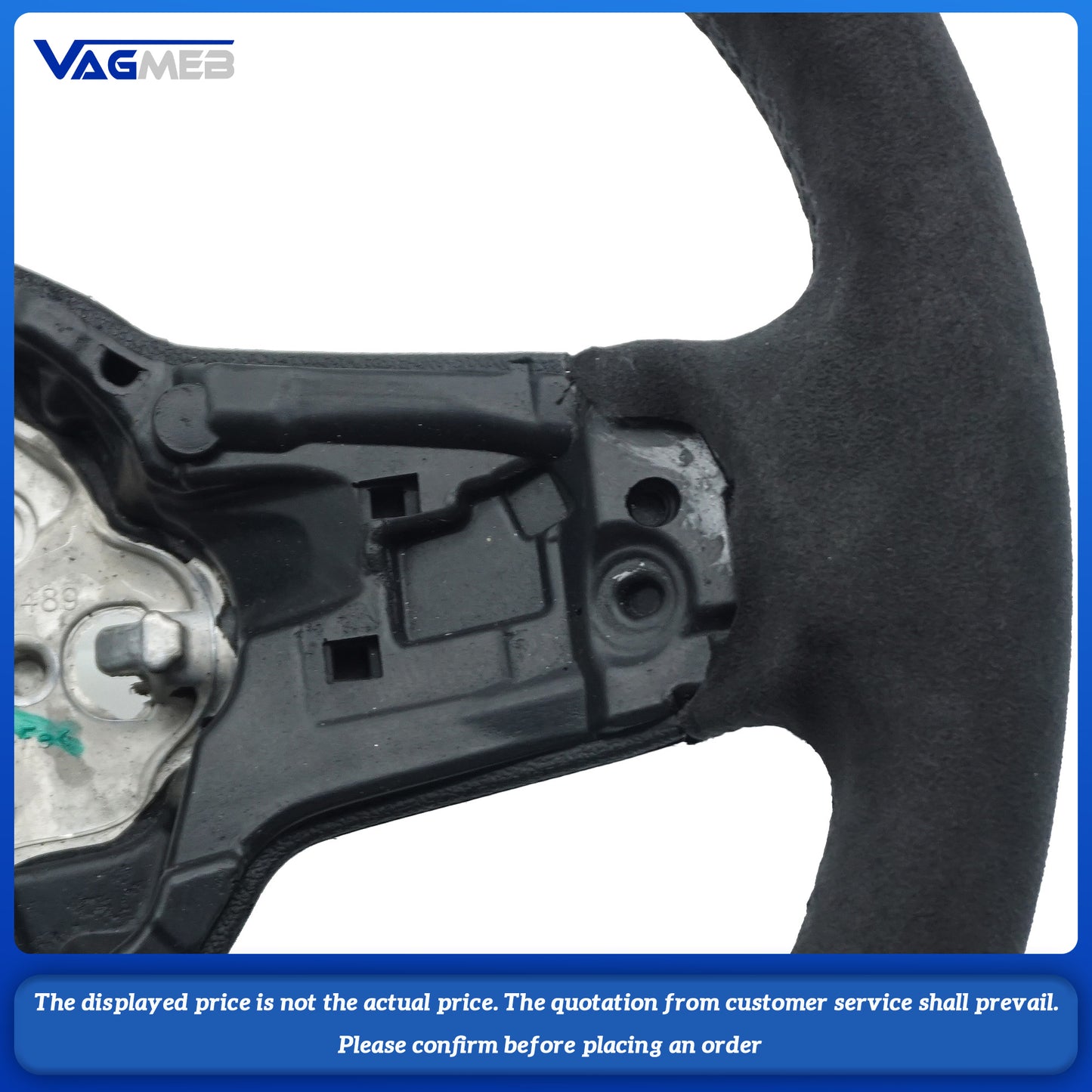 The Steering Wheel is suitable for VW Golf 7 MK7 GTI Rline GTE, with all-fur black line and red centering mark