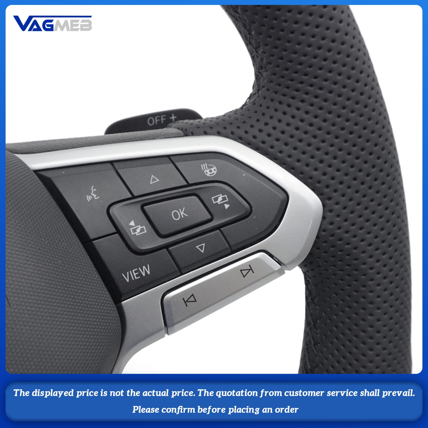For VW Passat B8.5 Heated small paddle shifters steering wheel