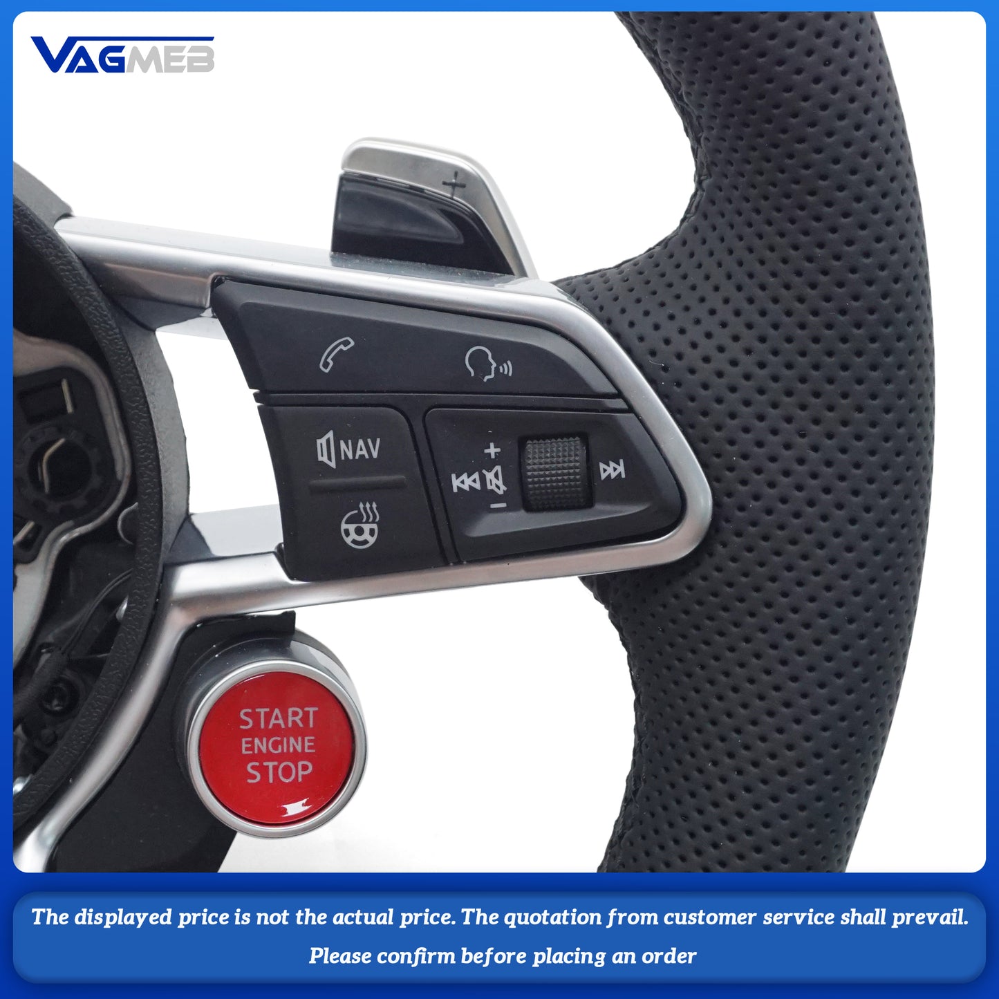 For Audi A4B9, black line with button, heating function, R8 button-equipped steering wheel