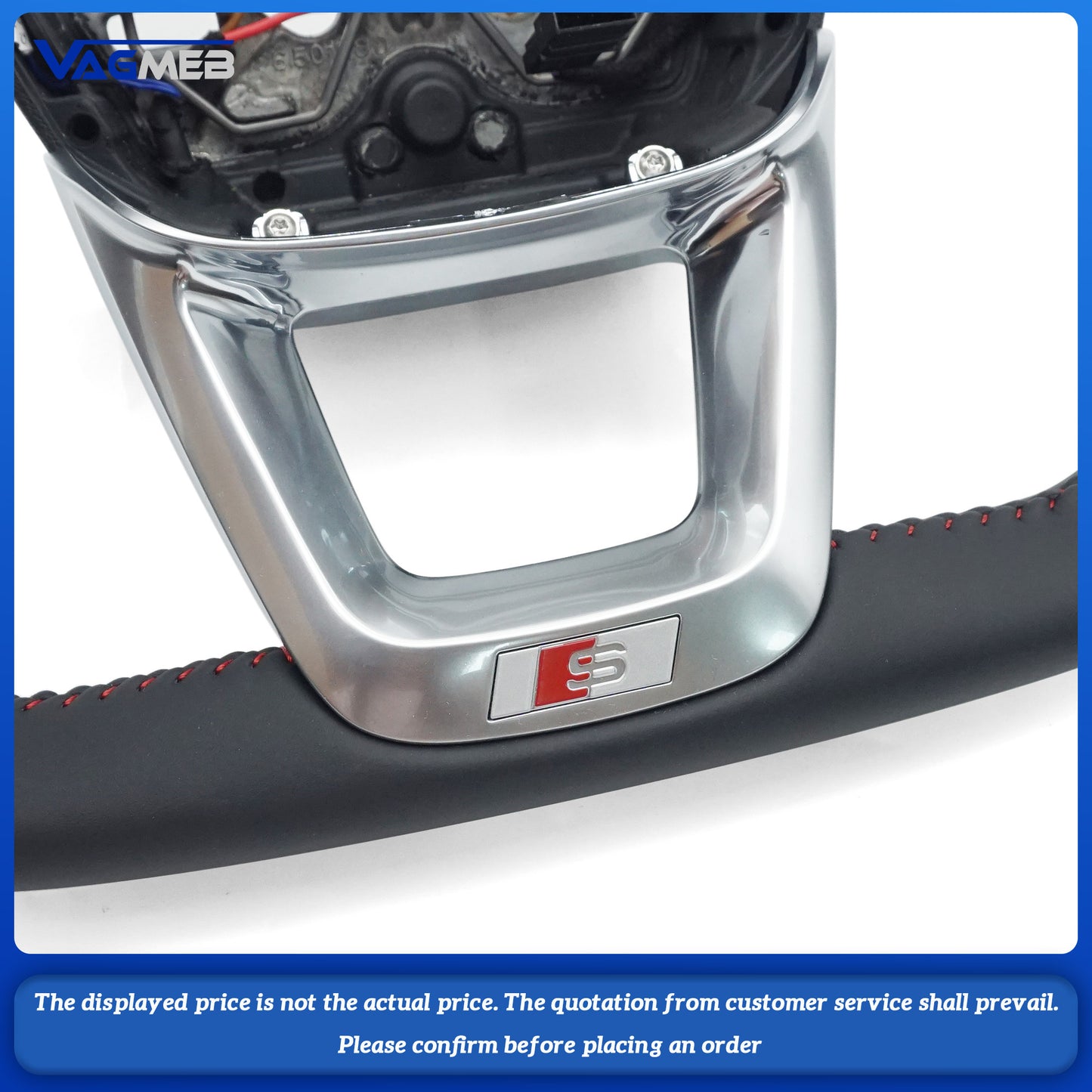 For Audi Q3 Multifunctional Heated S LOGO perforated Leather Steering Wheel With Paddles Assembly Accessories
