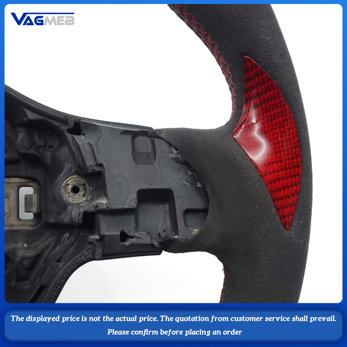 For VW Golf 6 GTI Golf MK6 GTI Custom carbon fiber leather semi-perforated leather steering wheel Customized styles