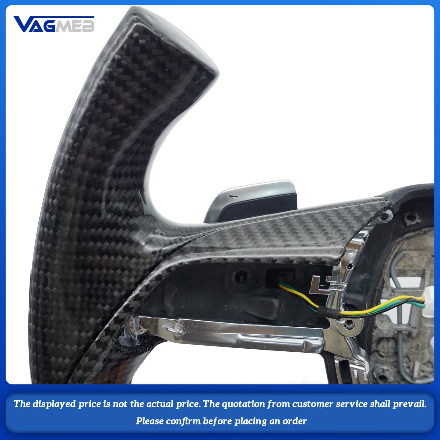 For Audi A8 Four spoke carbon fiber steering wheel with shift paddles