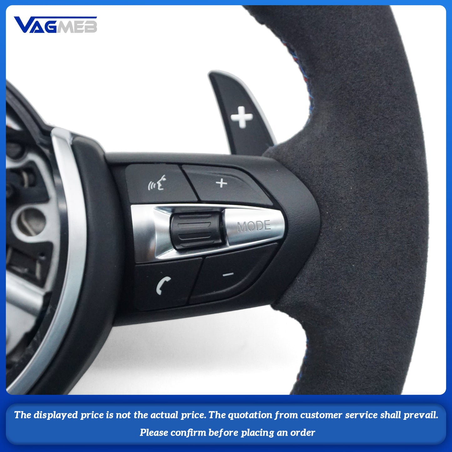 Steering wheel for BMW M3 M5 F30 F32 F10 F20 F07 F01 X4 X5 X6 Alcantara leather sports steering wheel M logo, Car Accessories