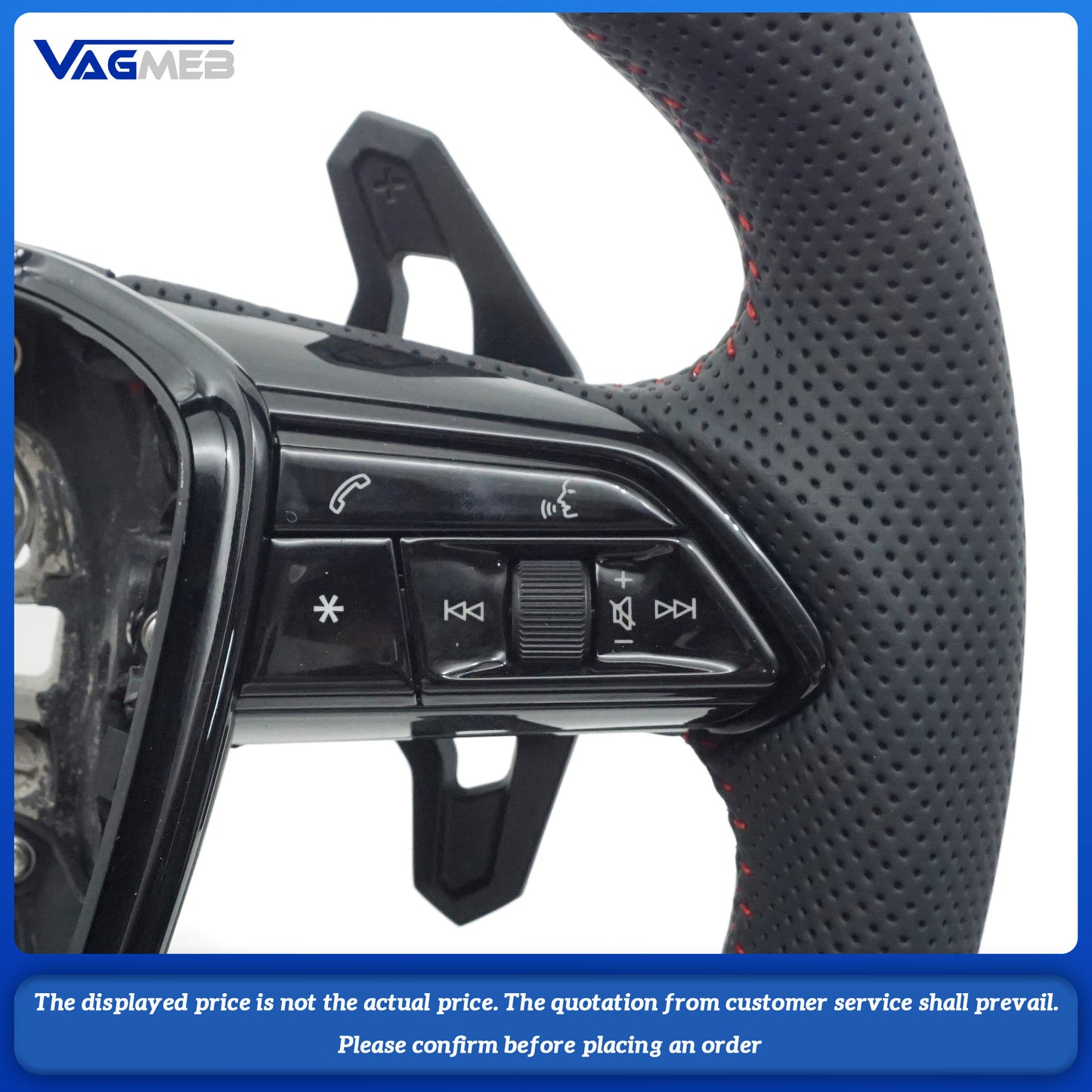For Audi A6 C8 A7 Steering wheel With Buttons And Shift Paddles, Black Frame, Car Accessories