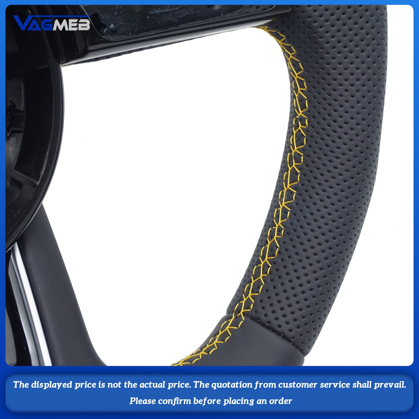 For Audi S LOGO A4B9 half-punched yellow line with yellow centering mark steering wheel