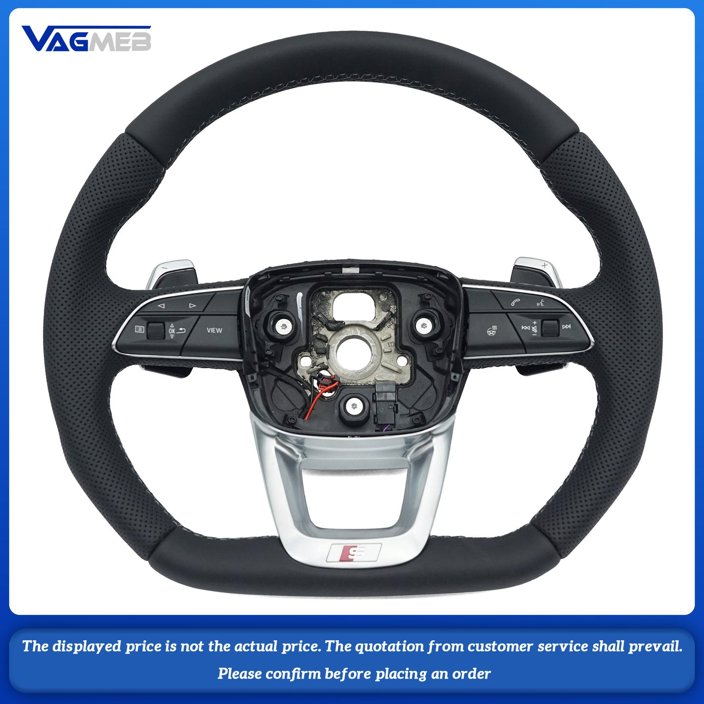 For Audi S LOGO Q5 FY Dark Gray Line Heated Steering Wheel