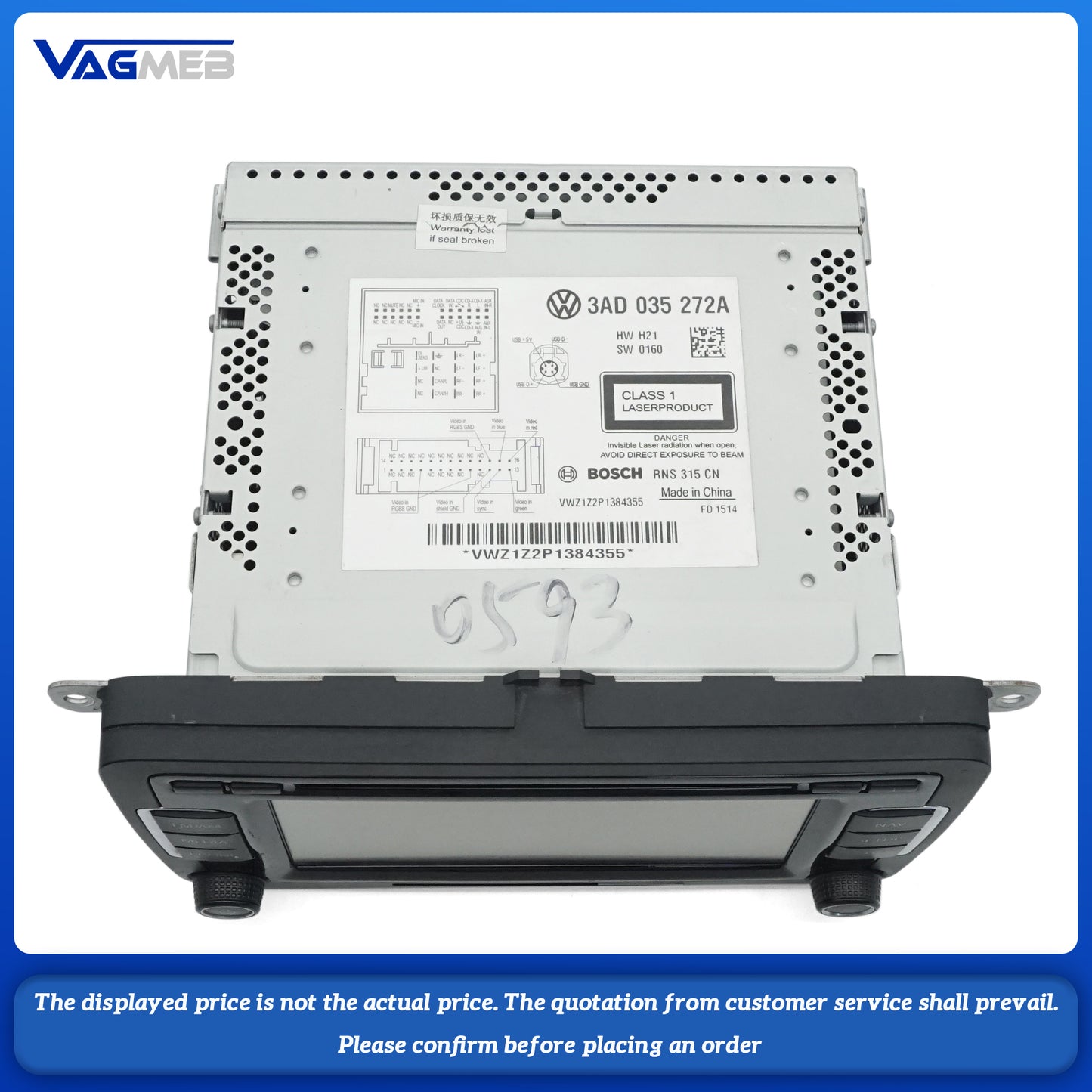 3AD 035 272 A Car Radio RCD510 CD USB AUX RVC Rear View camera For VW Touran Tiguan MK1 Passat B8