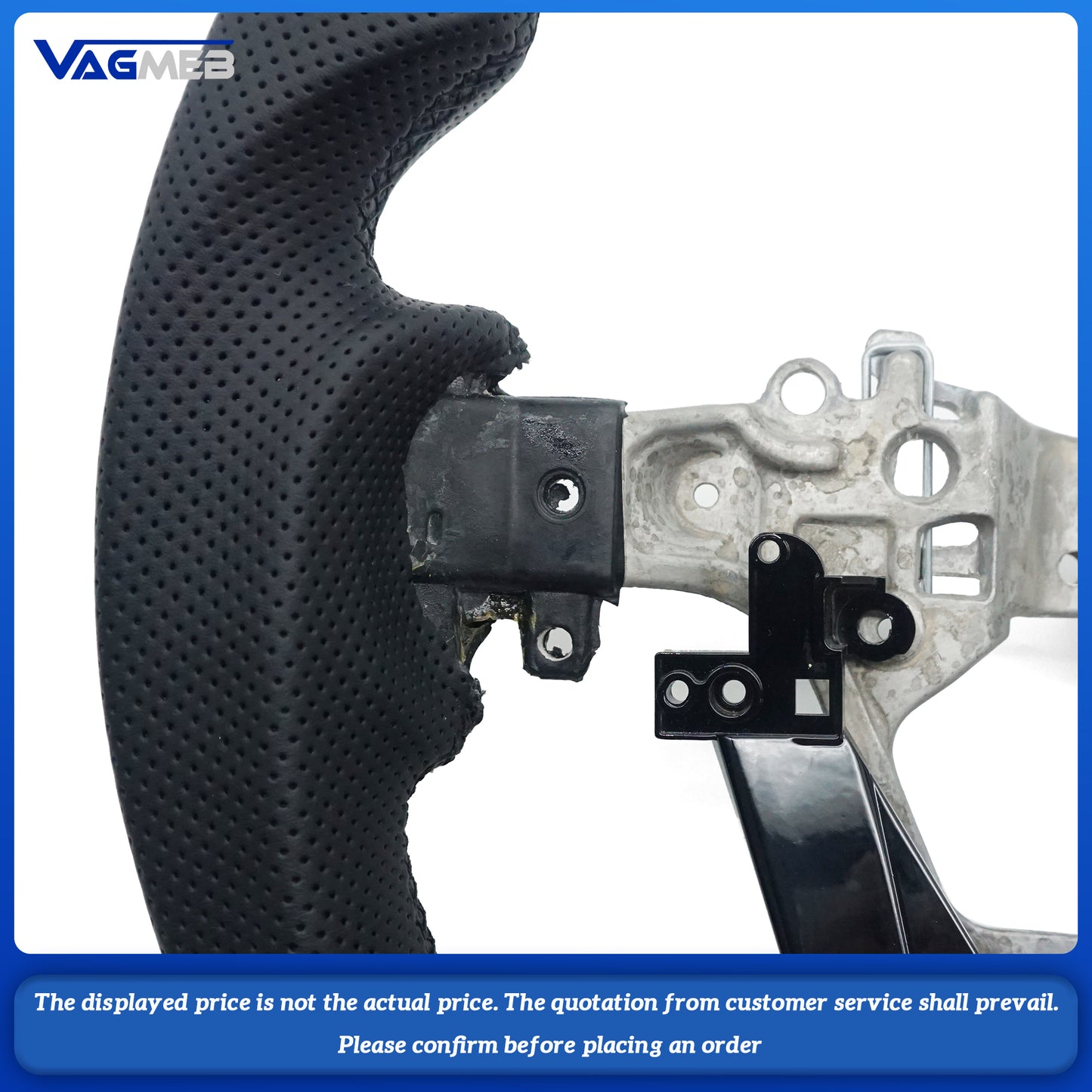 For Toyota Hilux Matte carbon fiber semi-perforated black wire steering wheel