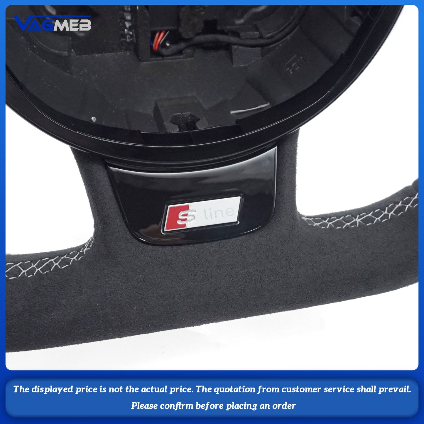 Volante de fibra de carbono alcantara de cuero personalizado para Audi A4 B8 S-LINE logo