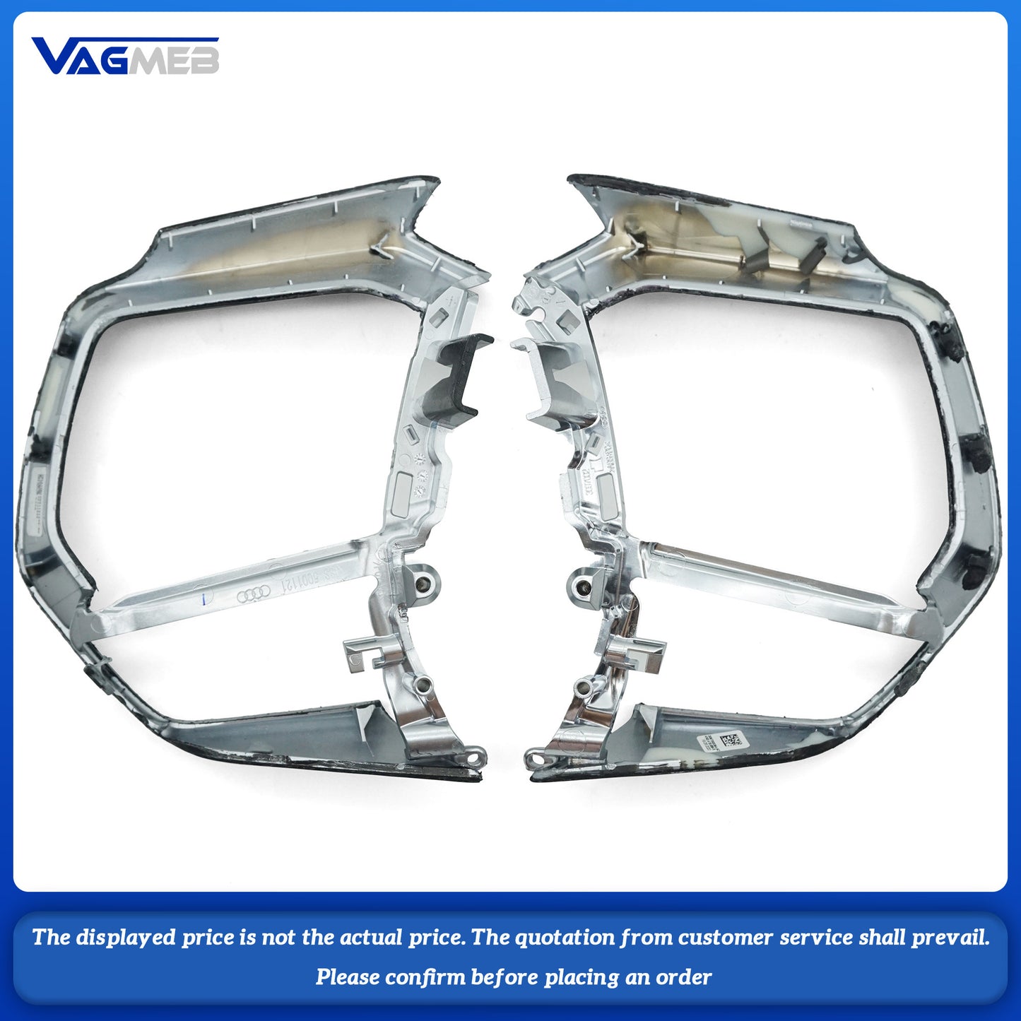 For Audi A8 A pair of carbon fiber steering wheel button frames