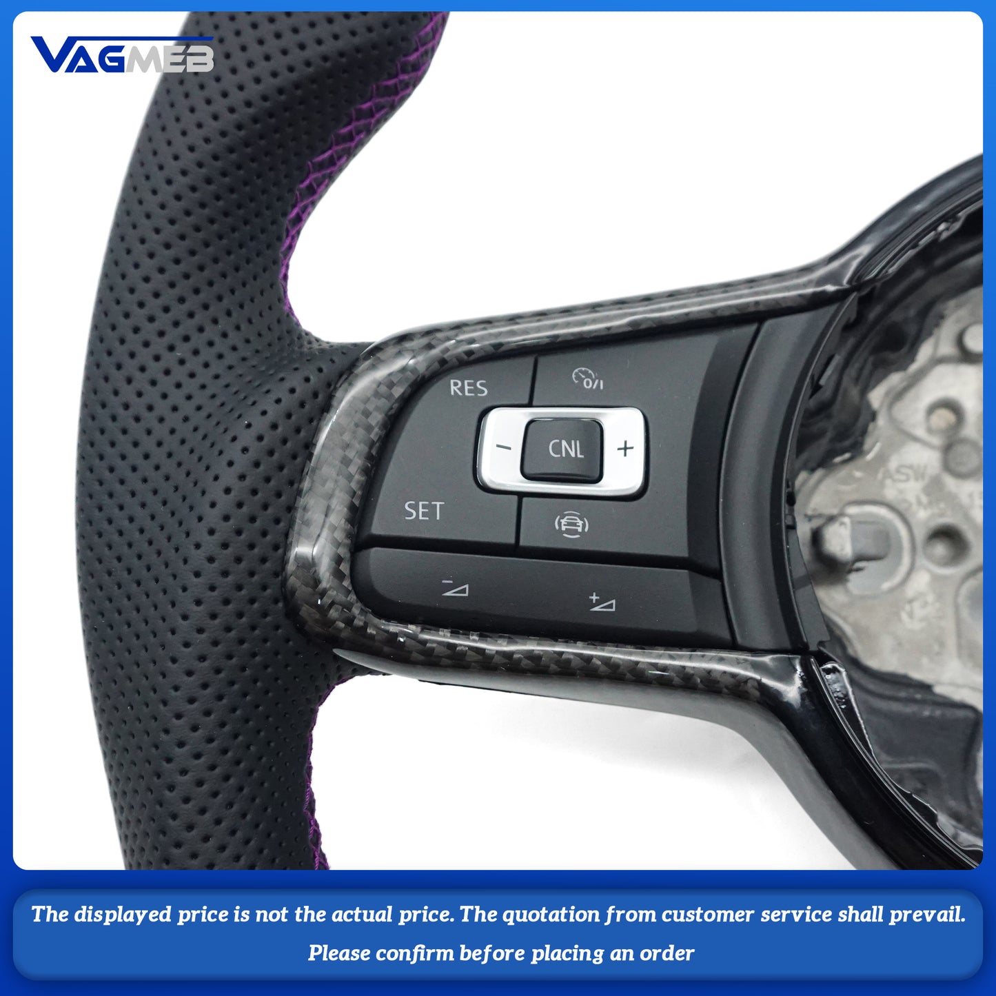 For VW Golf MK 6 7 7.5 GTI GTD GTE R Polo Customm carbon fiber RLine sports steering wheel half leather Alcantara Multi-color