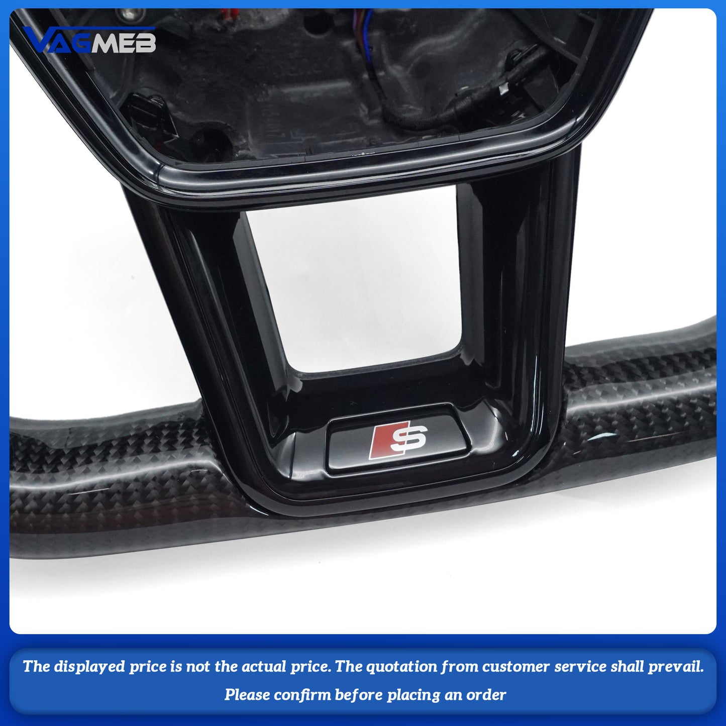 Carbon fiber Alcantara red stitching multifunctional flat bottomed sports steering wheel with heating For Audi A6 C8