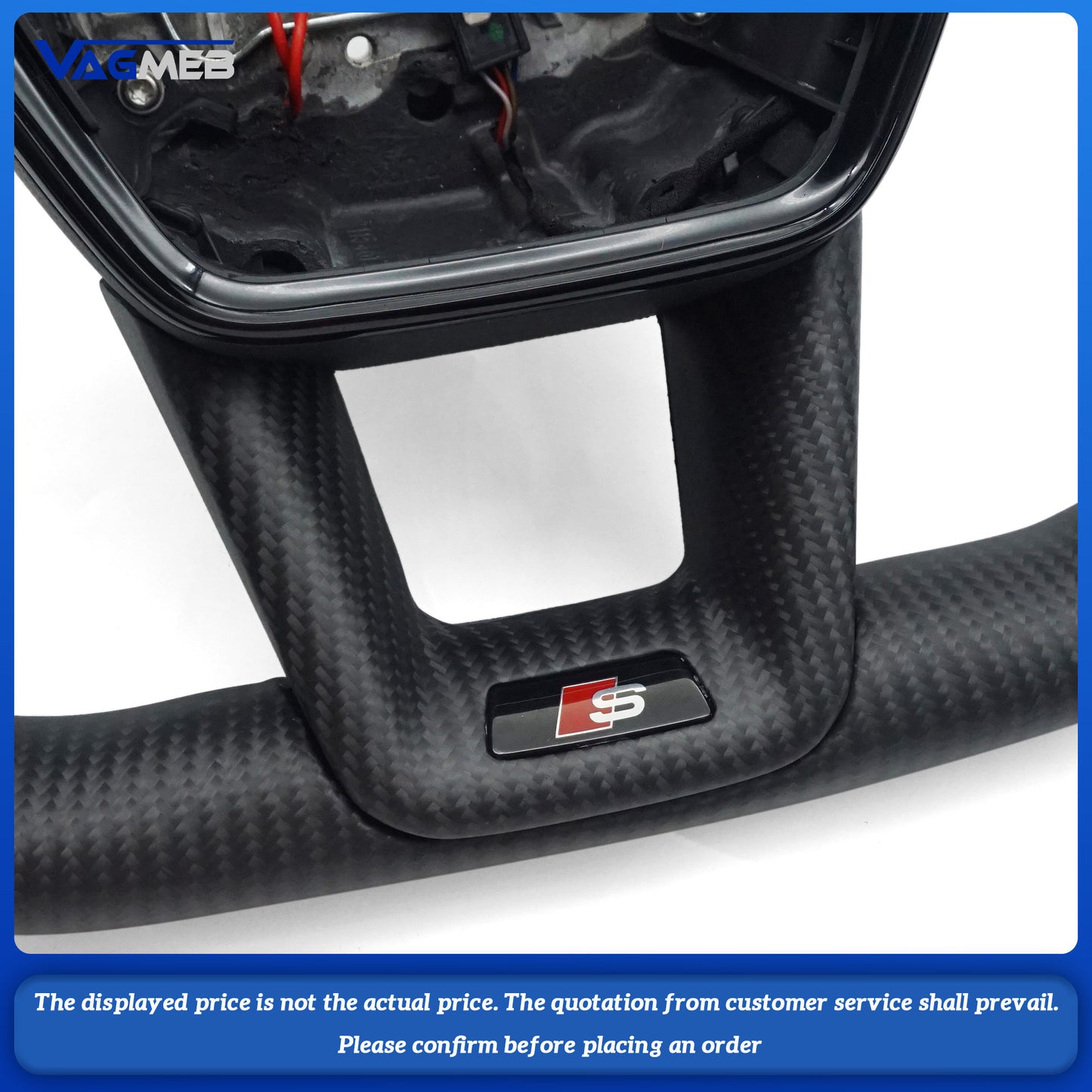For Audi S Logo A6C8 - Matte carbon semi-suede light gray leather trim with push-button gearshifts and heated steering wheel