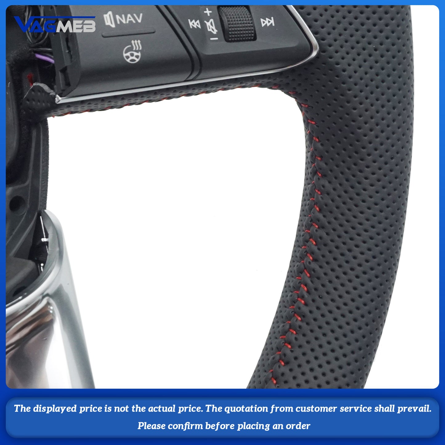 For Audi Q3 Multifunctional Heated S LOGO perforated Leather Steering Wheel With Paddles Assembly Accessories
