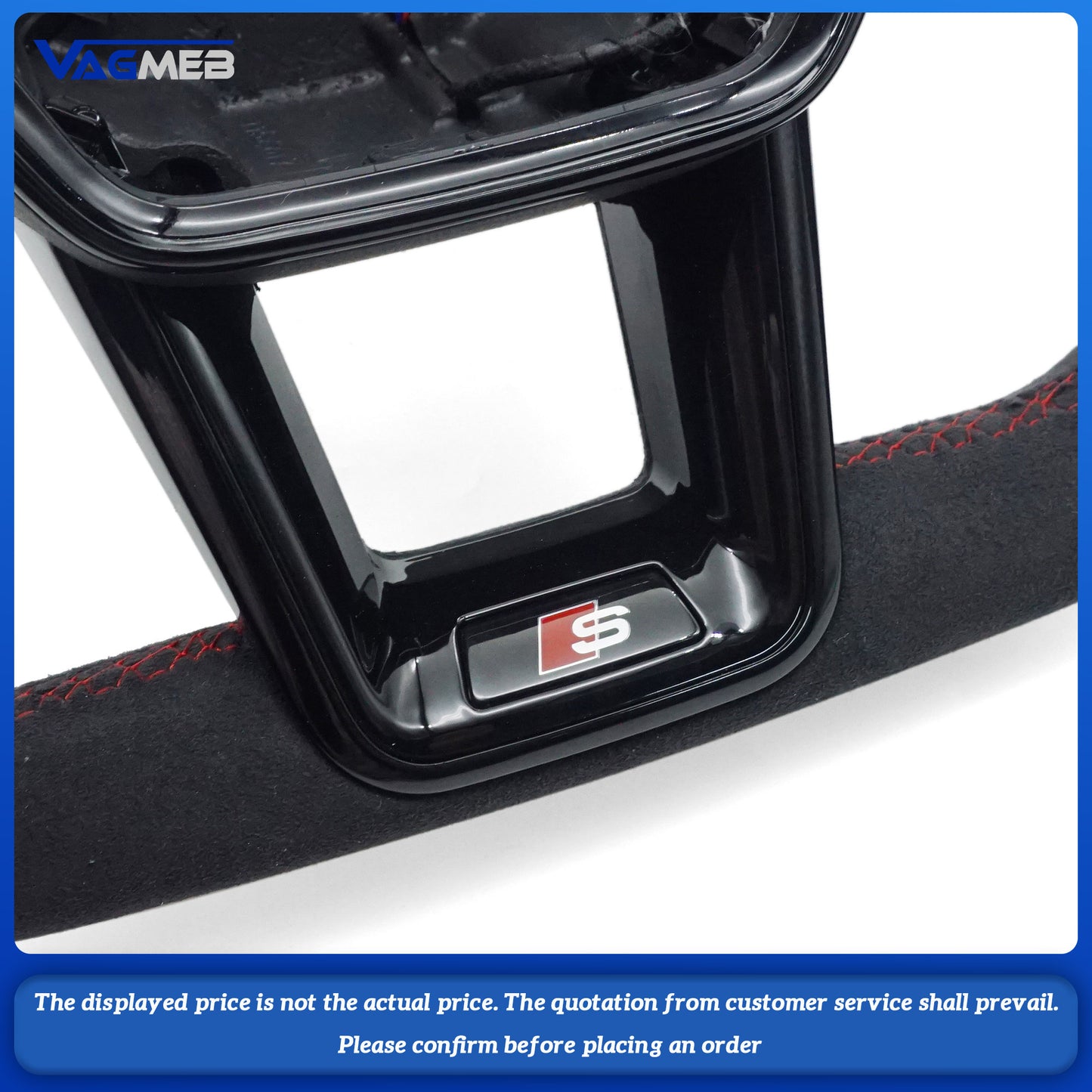 For Audi A6 C8 painted black leather multifunctional steering wheel with heating, Car Accessories