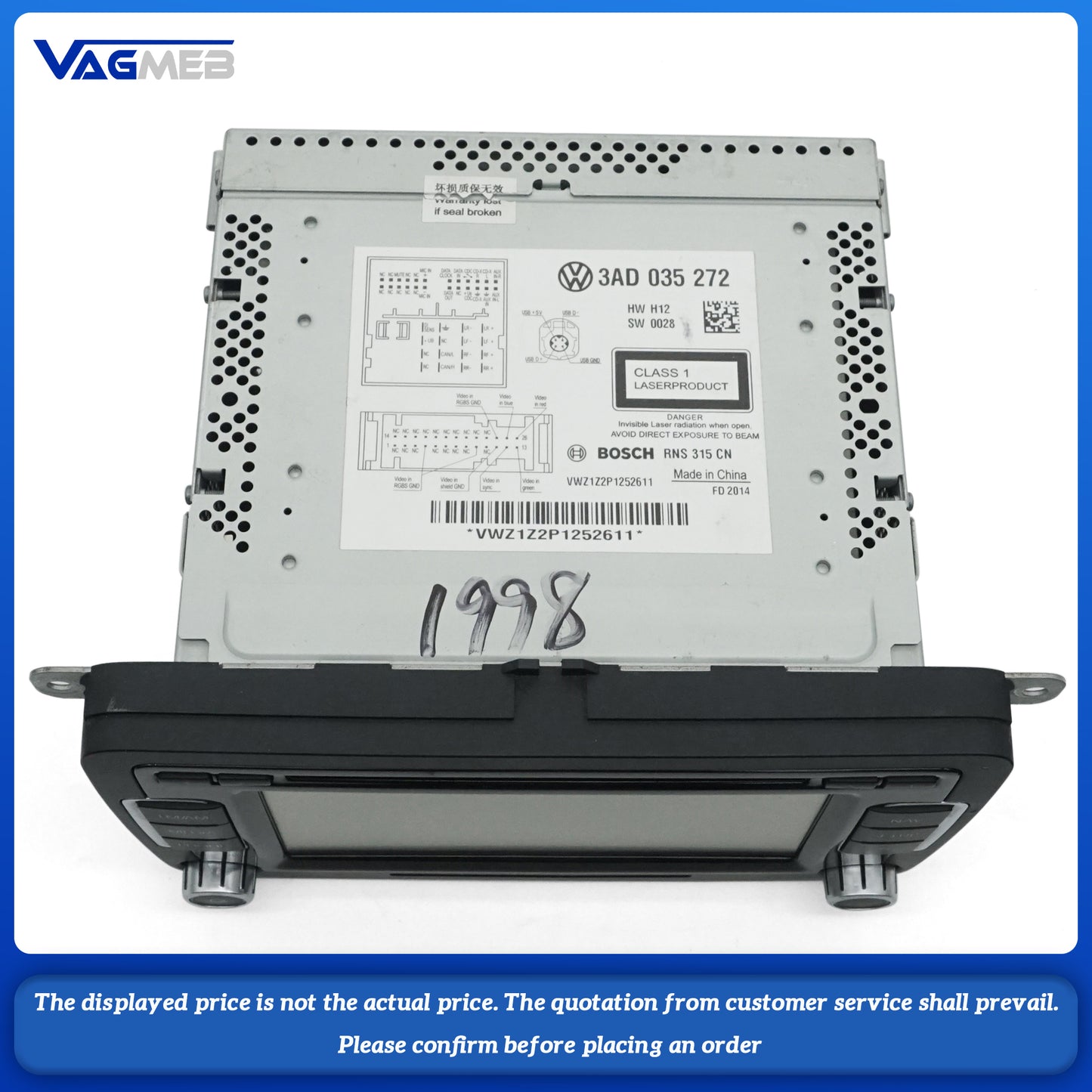 3AD 035 272 Car Radio RCD510 CD USB AUX RVC Rear View camera For VW Touran Tiguan MK1 CC Passat B8 Jetta Golf