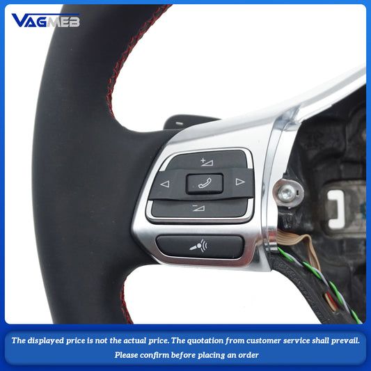 For VW Golf MK6 GTI Leather Multifunctional Steering Wheel With button Old R Logo Assembly